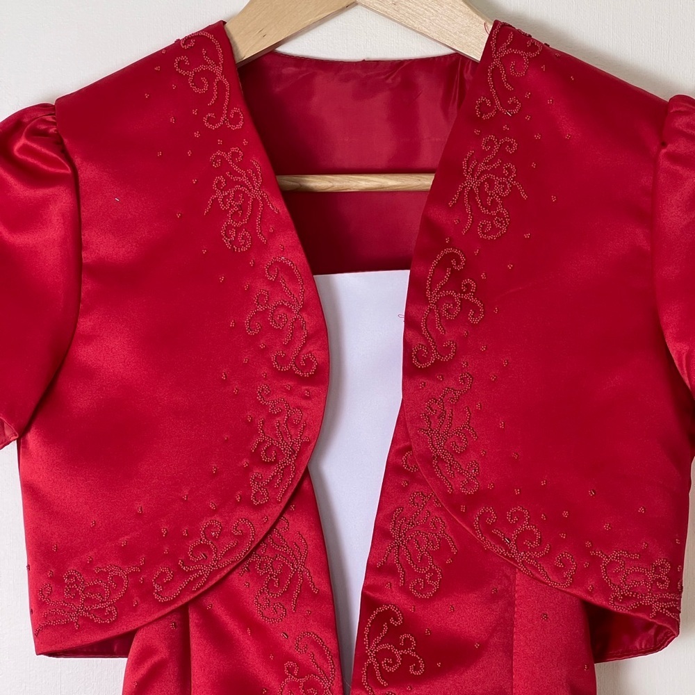 Angels New York Kids Girls Gown Sze 12 Red Formal
Dress Ocassion Holiday Festive - Picture 6 of 17